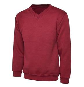 Streetwear en laine de daim Épaule tombante Logo personnalisé vierge Sweat à capuche en polyester avec ligne Sweatshirts à col en V pour hommes basiques, coton mélangé - Product Image 3
