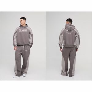 เสื้อฮู้ดสวมหัวผ้าฝ้ายอินทรีย์100% ของผู้ชายเสื้อสไตล์สตรีทผ้าหนาทรงโอเวอร์ไซส์ปักลูกปัดลาย - Product Image 1