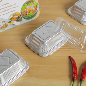 Casserole en papier d'aluminium à emporter avec couvercle en plastique transparent Récipient alimentaire Couvercle en carton Plateau jetable pour la cuisson - Product Image 2