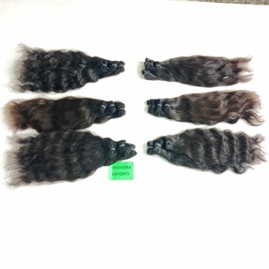 Extensions de cheveux vierges Remy 100 % naturels, double trame, ondulés noirs, alignés aux cuticules, cheveux humains indiens, 100 g, vente en gros - Product Image 4