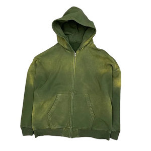 2024 personnalisé Hip hop 100% coton sans ficelle baggy sans poche sérigraphie lavage à l'acide en détresse hommes sweats à capuche et sweat-shirts - Product Image 6