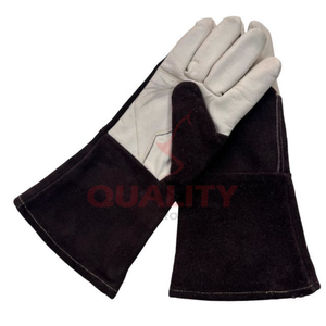 Guantes de soldadura diseñados para resistencia al calor con estructura de cuero de puño largo para horno y fundición de chimenea de trabajo de metal Arc Tig - Product Image 4