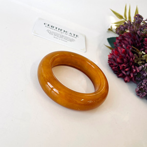 Bracelet en ambre naturel brun miel, 56 mm, bracelet en ambre fabriqué en Pologne - Product Image 4
