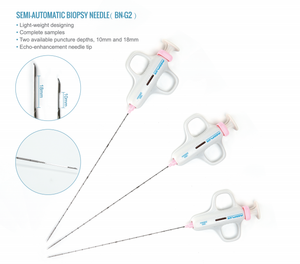 Aiguille de biopsie tissulaire souple jetable stérilisée ISO EO 14G 16G 18G *100 150 200 MM Aiguille de biopsie semi-automatique à noyau - Product Image 2