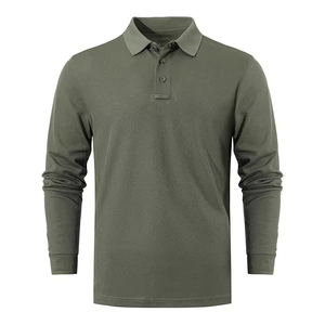 Polo à manches longues décontracté séchage rapide activités de plein air confortable hommes personnalisé grande taille polos pour hommes respirant - Product Image 3