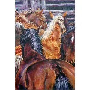Jan Taylor Southwest Art Céramique Dosseret Cheval Art Tile Mural JTA028 Peintures murales - Product Image 1