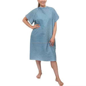 Camiseta de algodón con cierre de cremallera para rehabilitación, para después del hospital, con broches laterales para batas de paciente - Product Image 2