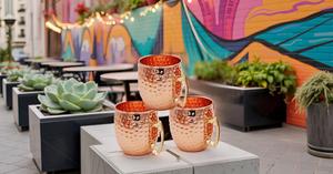 <b>Set</b> of 3 Modern Hammered Finish Moscow Mule Mule Pure Copper <b>Mug</b> 100% Pure Copper - Product Image 3