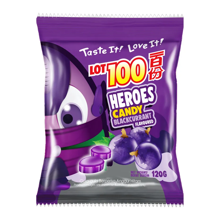 Lot 100 Heroes Candy-Sabor Doce Groselha 120g x 10x4