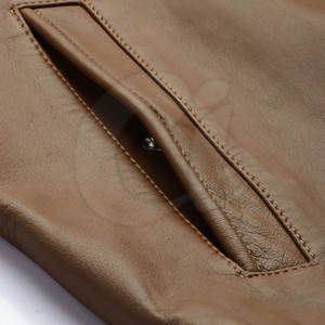 Veste en cuir de vachette personnalisée en gros avec col montant, manches longues, couleur unie, imperméable et respirante pour l'hiver - Product Image 5