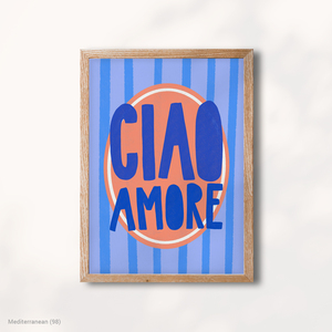 Mediterranean Ciao Modern Romantic Sweet Positive Canvas Print with Wood <b>Frame</b> - Product Image 1