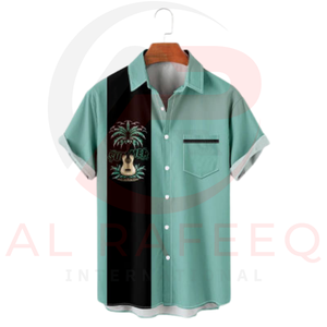 Camiseta informal de alta calidad para hombre, camiseta de playa de media manga hecha a medida de algodón y poliéster con estampado de longitud corta - Product Image 5
