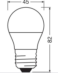 E27 4.9W 4000K 407Lm 45x82mm Spherical LED Lamp (Osram 023088) - Product Image 2