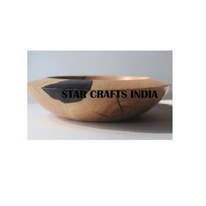 Bol en résine de bois haute vente collations et salade bol de service en résine de bois pour restaurant pour décor de table bol en résine de bois - Product Image 1