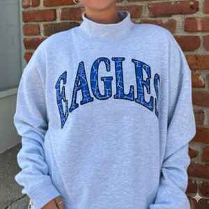 <b>Top</b> Design Women's Autumn/Winter Casual Solid Fleece <b>Mock</b> <b>Neck</b> Drop Shoulder Long Sleeve Sweatshirt with Front Logo Customizable - Product Image 1