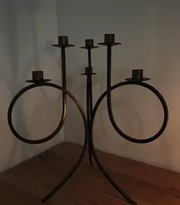 Luxury Metal and Iron <b>Candle</b> Holder Wedding Christmas Home Table Decoration Other Candleholders <b>Lanterns</b> & <b>Candle</b> Jars Stand - Product Image 6