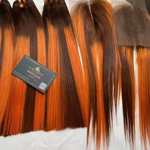 Color superior este verano Piano Color hueso máquina de cabello liso trama doble extensiones de cabello humano vietnamita listas para enviar - Product Image 5