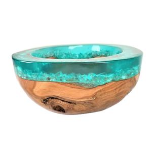 Custom Wood and Resin Food Serving <b>Bowl</b> Stylish Design Perfect for Kitchenware and <b>Mixing</b> Ideal for Home Use - Product Image 1