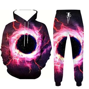 Evil Imp 3D Vintage Impreso Sudadera con capucha y pantalones Set Moda de calle informal para hombres para Otoño/Invierno Pantalones de chándal con capucha - Product Image 5