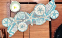 Chemin de perles de luxe et napperon ensemble pour pendaison de crémaillère ou cadeau de vacances prêt avec finition colorée nouveauté chemin de table
