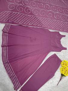 Nouvelle Collection de robes de soirée avec coupe parapluie Fancy Gota Patti Work On Georgette Fabric For Women Wear - Product Image 5