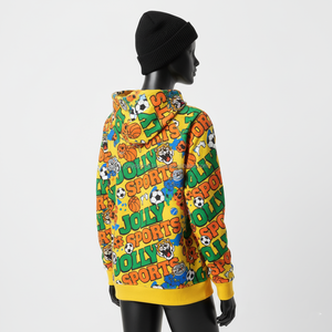 Sweat à capuche pour femmes Premium 320 GSM en coton polaire Jaune vif Allover Impression graphique Logo personnalisé Broderie sweats à capuche pour femmes basiques - Product Image 5