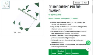 Deluxe Diamond Sorting <b>Pad</b> 72 Sheets Professional Jewelry Gemstone Grading <b>Pad</b> Non Slip Surface |Item No GS-1807 - Product Image 3