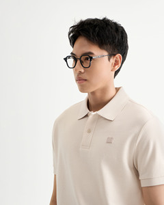 พิมพ์ลายถักแขนสั้นสำหรับผู้ชายติดป้ายซิลิโคนปกเสื้อลำลองปักดีไซน์ระบายอากาศเข้ารูปแบบเวียดนาม - Product Image 4