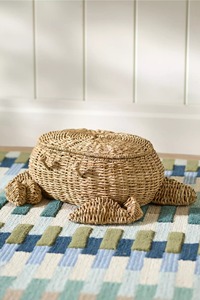Nouveauté Panier à crabes tressé pour enfants en herbe de mer naturelle, panier de rangement pour jouets, design animal mignon pour la chambre d'enfant, décoration de la crèche - Product Image 6