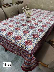 100% coton élégant fabriqué à la main imprimé floral couverture de Table traditionnel Artisan Design Rectangle main bloc imprimé couverture de Table - Product Image 6