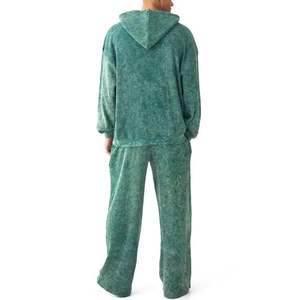 Ensemble de sweat-shirts d'hiver en coton 100% respirant brodé, logo personnalisé, surdimensionné, streetwear sportif, survêtement pour hommes et femmes, 300g - Product Image 2