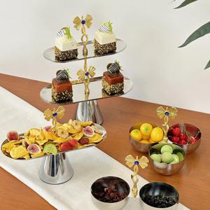 Bol décoratif en acier inoxydable au design de luxe, pièce maîtresse de table élégante pour la maison, la cuisine, la salle à manger et le salon, affichage moderne - Product Image 3