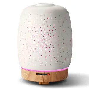 Sleek ceramic diffuser LED humidifier diffuser aroma essential oil home decoration bedrooms air purifier