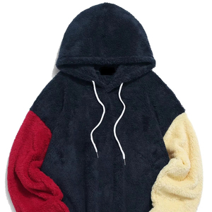 100% algodón hombres pulóver Sudadera con capucha Color-Blocking empalme Fuzzy Fleece Impresión digital Temporada de invierno Plain Dyed Technics - Product Image 1