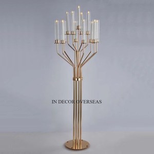 Nuevo patrón llegada alto grado chapado en oro mejor calidad Metal antiguo Diseñador candelabros boda MESA CENTRO DE MESA Accesorios - Product Image 1