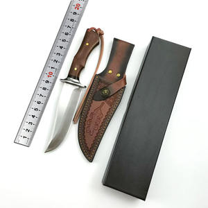 Venta al por mayor personalizado de alta calidad OEM ODM servicio profesional Damasco al aire libre hoja fija caza supervivencia cuchillo mango de madera - Product Image 2