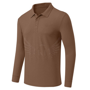 Polo 100% de algodón de manga larga con mangas completas 2024 para hombre, polos de manga completa Unisex a la venta - Product Image 1
