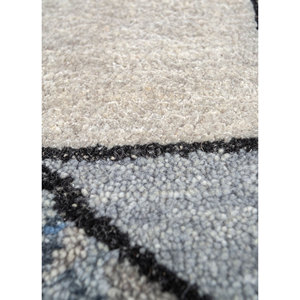 Alfombra AKWS-9001 Azul de Lana y Seda Anudada a Mano con Patrón Abstracto para Uso Doméstico, Jugando con la Tradición - Product Image 3