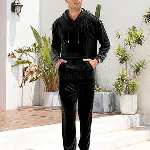 Chándal de terciopelo para hombre de súper calidad para correr, con logo personalizado, ropa informal, chándal de terciopelo para hombre al mejor precio - Product Image 3