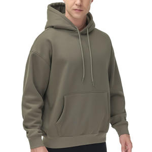 Sweat à capuche décontracté pour hommes 100% coton de qualité supérieure vêtements lourds Streetwear basiques coton mélangé à capuche pour hommes - Product Image 4