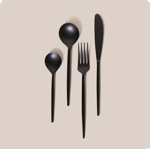 Couverts en acier inoxydable poli hautement miroir 5 pièces avec poignée enduite d'émail imprimé floral Couverts à poignée personnalisable - Product Image 4