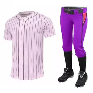 Wholesale Full <b>Button</b> Blank Sublimated Men's Baseball Jerseys Uniforms 100% Polyester Breathable Quick Dry Custom Team Names - Product Image 6