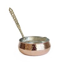 Casserole en cuivre martelé doré écologique avec poignée en acier inoxydable, fond en cuivre, lavage à la main uniquement, compatible gaz et induction