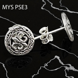 ต่างหูเงินสเตอร์ลิงประดับลวดลายดอกไม้ต่างหูเงินแบบ925เรียบ - Product Image 1