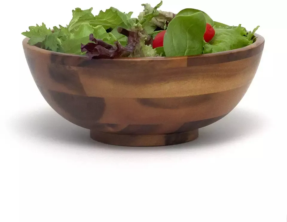 과일 샐러드 수프 서빙 나무 그릇 장식 단단한 나무 대나무 섬유 샐러드 혼합 서빙 그릇