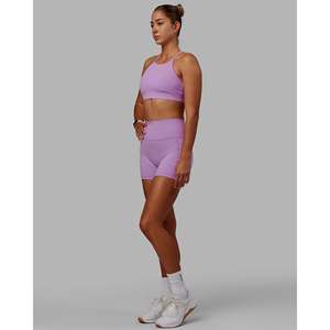 Soutien-gorge de sport rembourré à col montant pour le yoga et le fitness - Violet clair, grandes tailles disponibles - Product Image 5