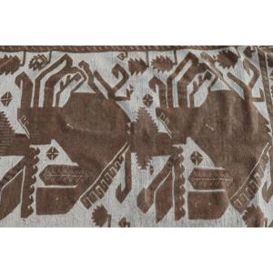 Turkish Vintage Rug 3.9x5.9 ft (120x179 cm), <b>Brown</b> <b>Wool</b> Rug - Product Image 4
