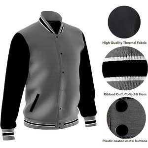 Men's Varsity <b>Jacket</b> Genuine <b>Leather</b> Sleeve and Wool Blend Letterman <b>Boys</b> College Varsity <b>Jackets</b> XS-5XL - Product Image 6