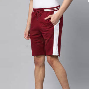 Pantalones cortos para hombre 100% algodón al por mayor, cómodos, cintura elástica, patrón sólido, estilo callejero, teñido liso - Product Image 3