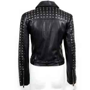 Chaquetas de cuero genuino de manga larga para damas Invierno Otoño Bomber Cremallera Chaqueta de cuero para mujer Chaqueta hecha a medida - Product Image 2